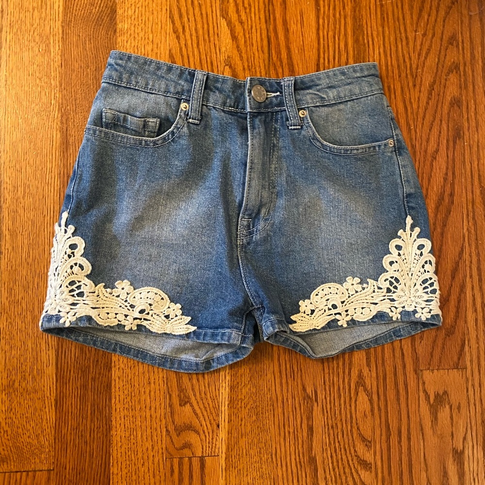 BDG Lace Trim High Rise Shorts worn once